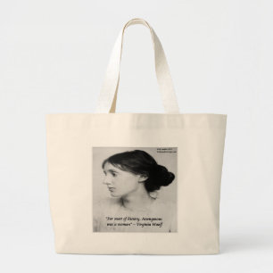 Grand Tote Bag Virginia Woolf Anonymous Était Une Citation De Fem