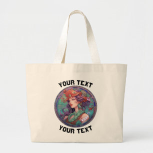 Grand Tote Bag Virgo Zodiac personnalisé