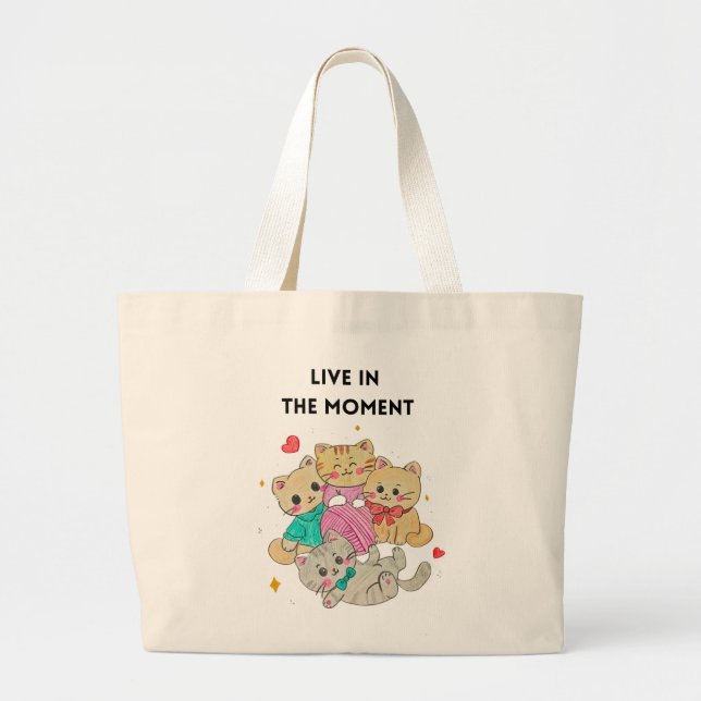 Grand Tote Bag "Vis le moment" (Devant)