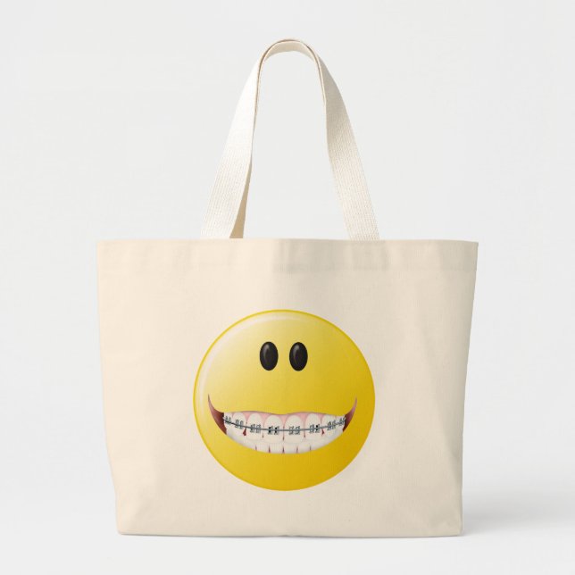 Grand Tote Bag Visage de croisillons (Devant)