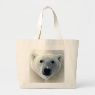Grand Tote Bag Visage de l'ours polaire