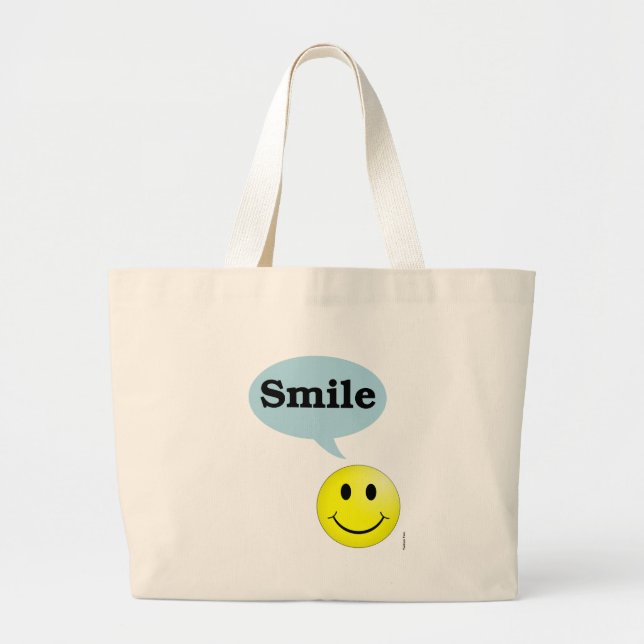 Grand Tote Bag Visage de Sourire-Smiley (Devant)