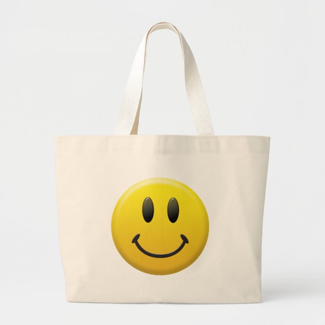 Grand Tote Bag Visage heureux (Devant)