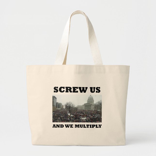 Grand Tote Bag Vissez-nous et nous nous multiplions (Devant)