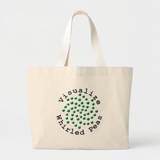 Grand Tote Bag Visualisez les pois tourbillonnés 2 (Devant)