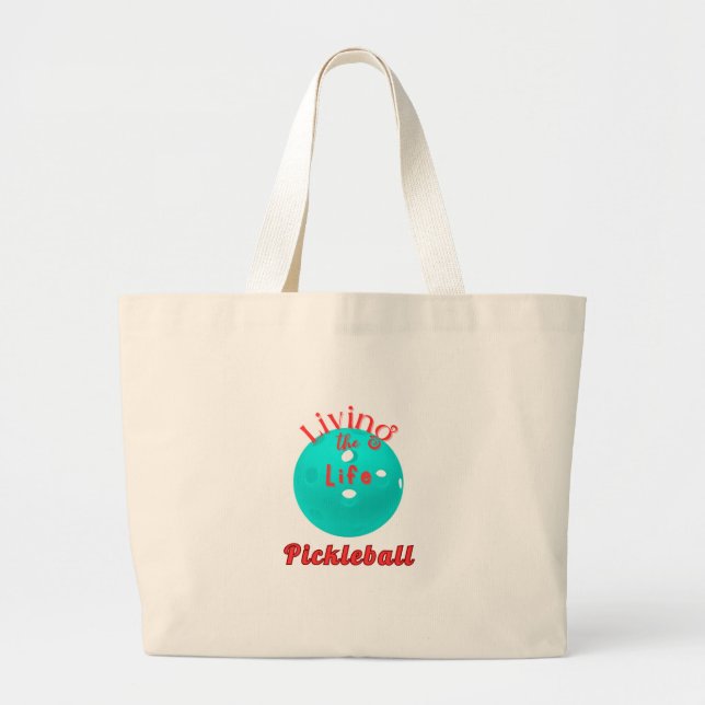 Grand Tote Bag Vivre La Vie Pickleball (Devant)