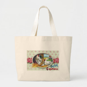 Grand Tote Bag Vœux de Pâques Poulets