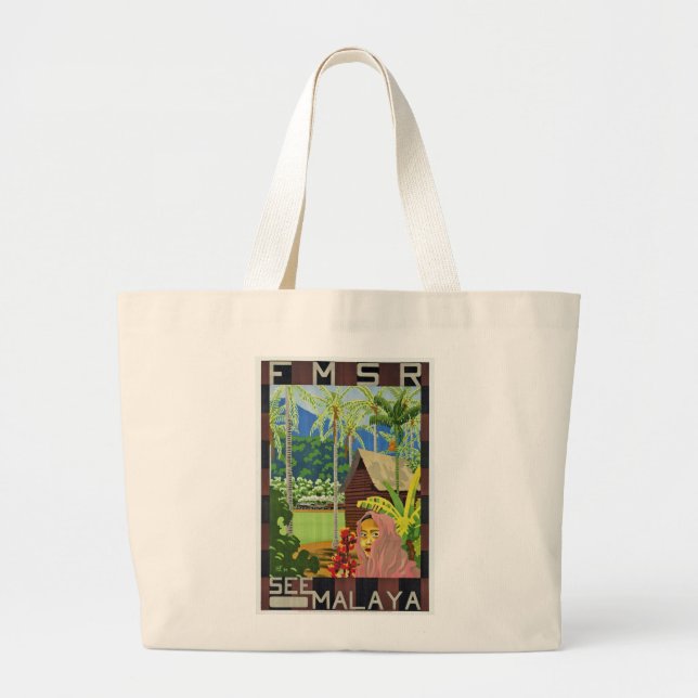 Grand Tote Bag Voir Malaya (Devant)