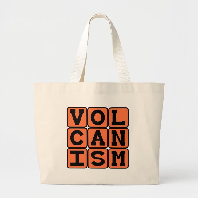 Grand Tote Bag Volcanisme, éruption de roche en fusion (Devant)