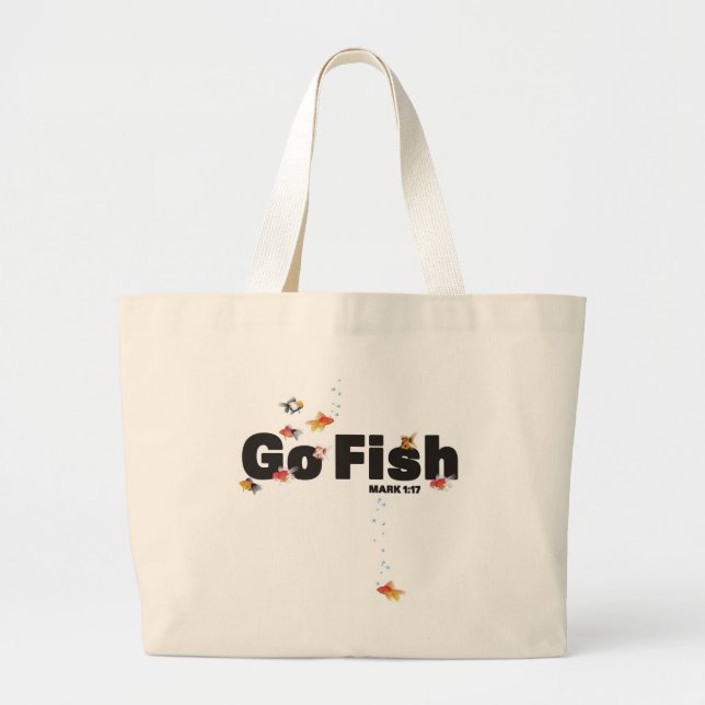 Grand Tote Bag Vont les poissons (Devant)