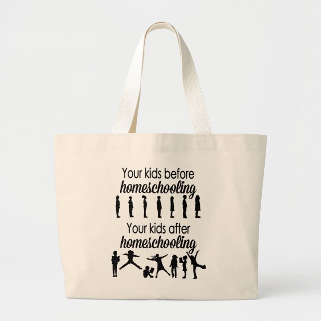 Grand Tote Bag Vos enfants avant et après Homeschooling (Devant)