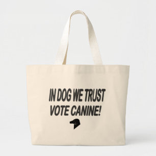 Grand Tote Bag Vote Dog avec Black Text