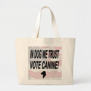 Grand Tote Bag Vote Dog avec drapeau américain