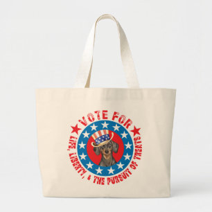 Grand Tote Bag Vote pour Dachshund