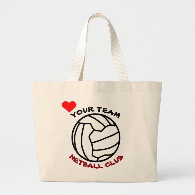 Grand Tote Bag Votre conception de logo de boule d'équipe de (Devant)
