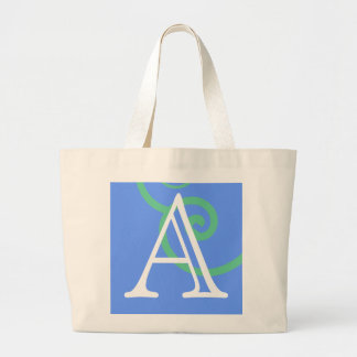 Grand Tote Bag Votre lettre. Monogramme coloré multi fait sur