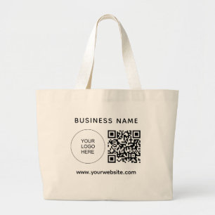 Grand Tote Bag Votre Logo Adresse du site Web Code QR Modèle pers