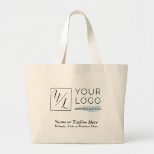 Grand Tote Bag Votre logo d'entreprise et les détails Customisé