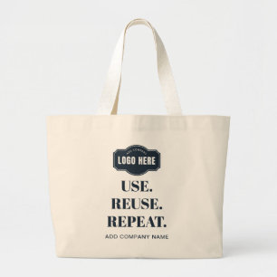 Grand Tote Bag Votre logo d'entreprise Slogan et nom d'entreprise