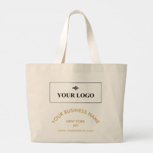 Grand Tote Bag Votre logo Nom d'entreprise Site Web Promotionnel
