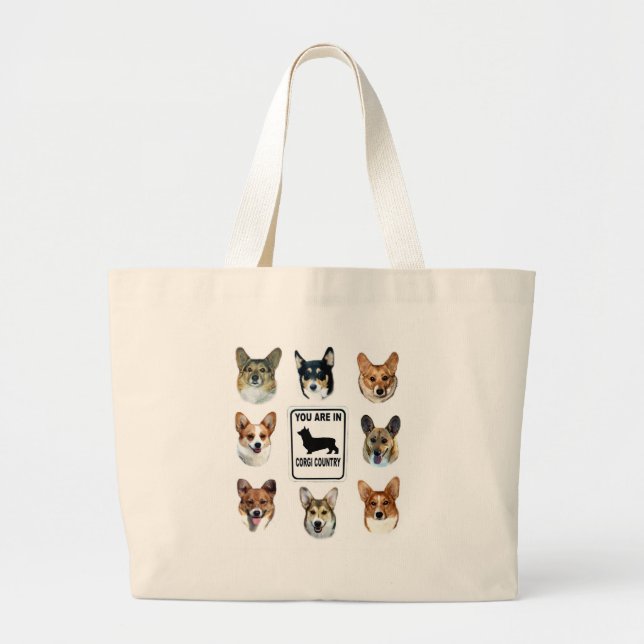 Grand Tote Bag Vous êtes dans le pays de corgi (Devant)