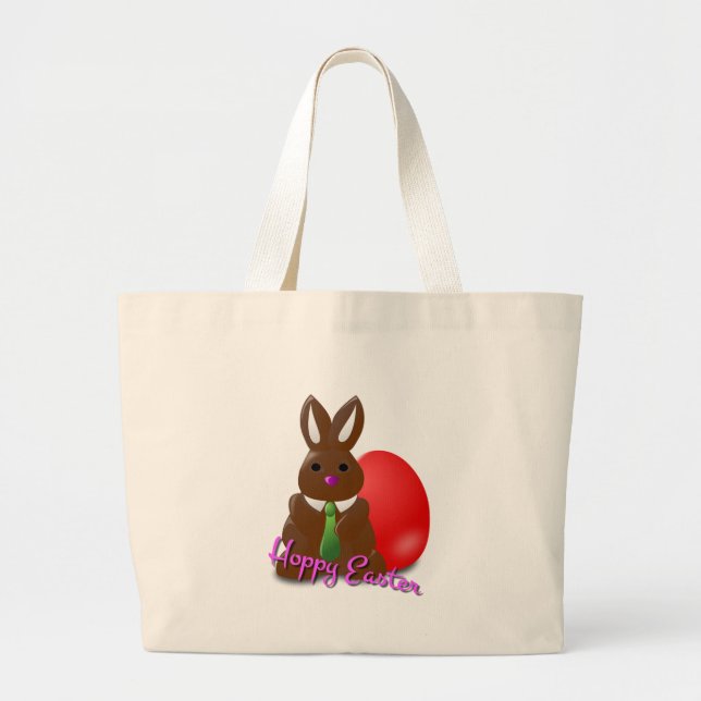 Grand Tote Bag Vous souhaite une Pâques chanceuse (Devant)