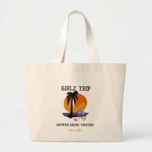 Grand Tote Bag Voyage de filles vacances de croisière d'été, été