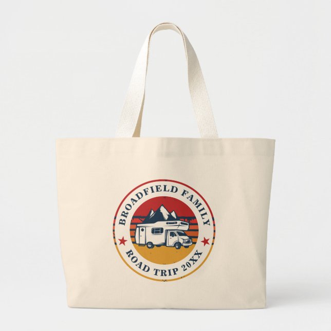 Grand Tote Bag Voyage d'été en famille Réunion sur mesure (Devant)
