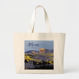 Grand Tote Bag Voyage pittoresque à Athènes Grèce