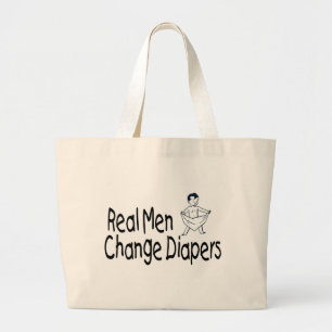 Grand Tote Bag Vraies couches-culottes de changement d'hommes