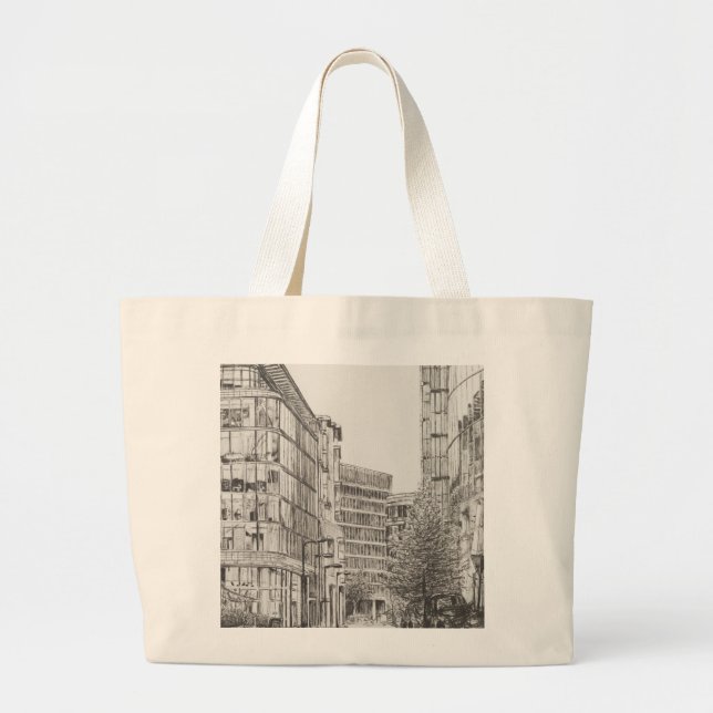 Grand Tote Bag Vue de Manchester Deansgate de cafe.2010 (Devant)