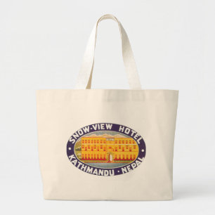 Grand Tote Bag Vue sur la neige Hotel Kathmandu Nepal