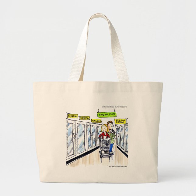Grand Tote Bag Walrus Frozen Food Section Funny (Devant)