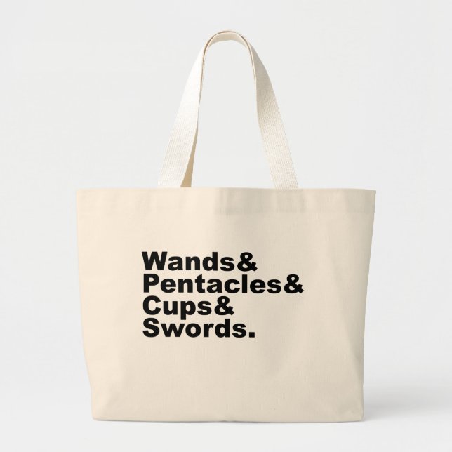 Grand Tote Bag Wands & Pentacles & Cuisses & épées| Cartes de mon (Devant)
