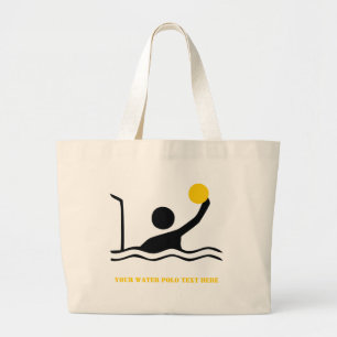 Grand Tote Bag Water polo player black silhouette custom