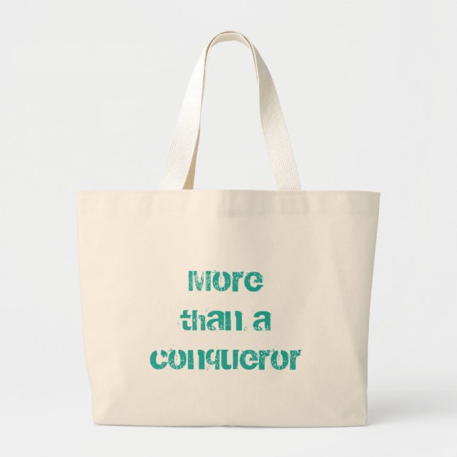 Grand Tote Bag We are more than Conquerors Christian (Devant)