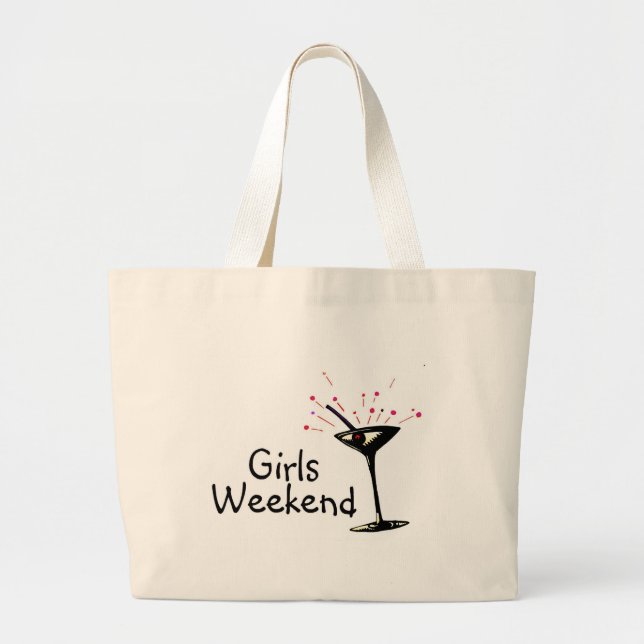 Grand Tote Bag Week-end de filles (Martini 1) (Devant)