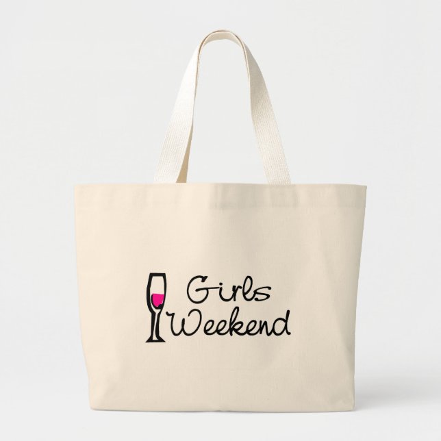 Grand Tote Bag Week-end de filles (vin) (Devant)