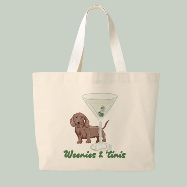 Grand Tote Bag Weenies & Martinis (Créateur téléchargé)