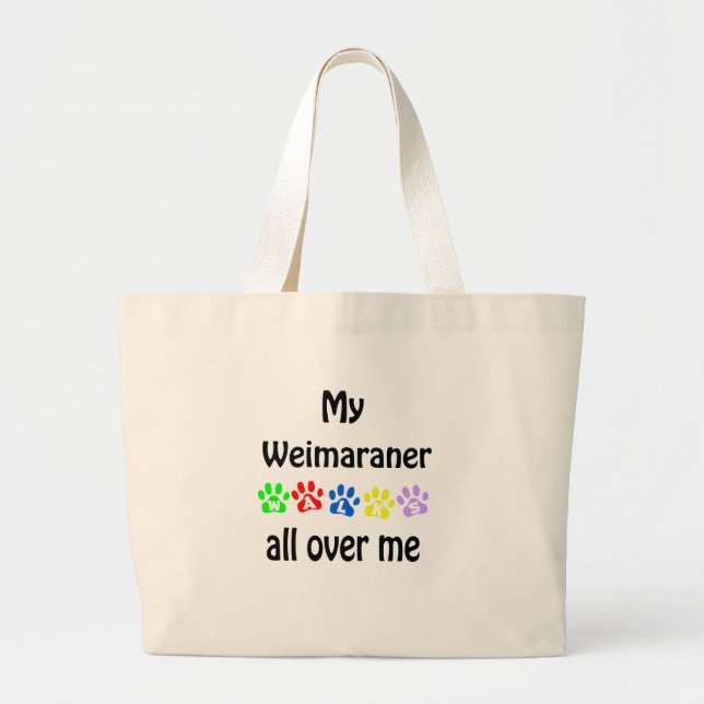 Grand Tote Bag Weimaraner Walks Design (Devant)