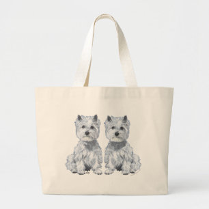 Grand Tote Bag West Highland White Terrier Twins !