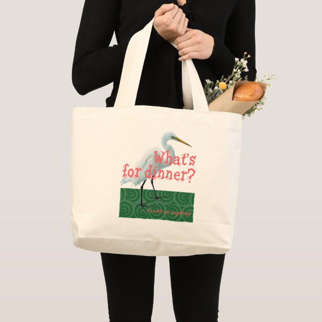 Grand Tote Bag “What's for dinner?” (Devant (produit))