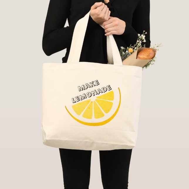 Grand Tote Bag When Life Gives You Lemons Make Lemonade Saying (Devant (produit))