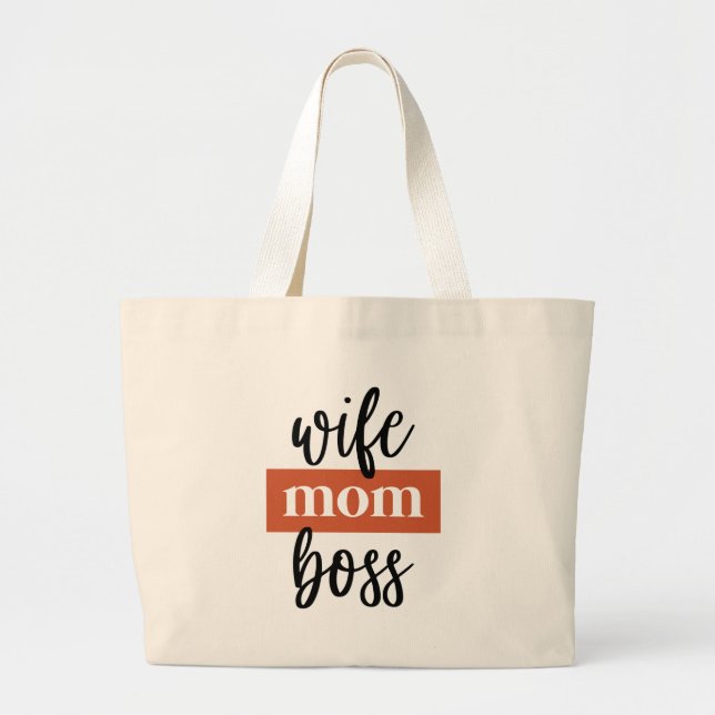 Grand Tote Bag wife boss / épouse Mère Chef (Devant)