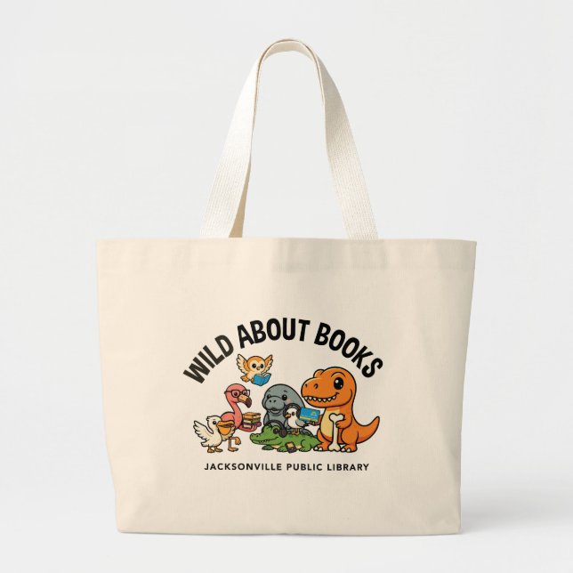 Grand Tote Bag Wild About Books Large (Devant)