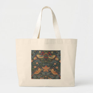 Grand Tote Bag William Morris fraise voleurs oiseaux floraux