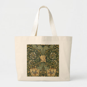 Grand Tote Bag William Morris Honeysuckie Vert Jaune