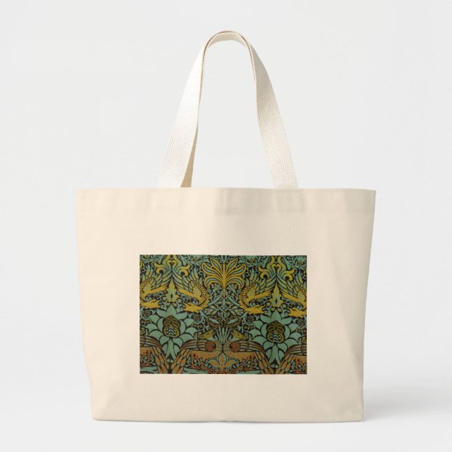 Grand Tote Bag William Morris Peacock Dragon Fond d'écran (Devant)