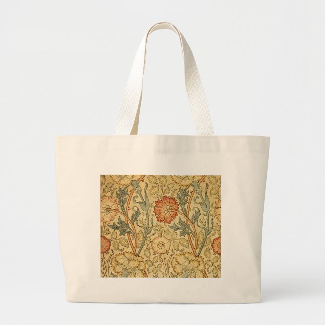 Grand Tote Bag William Morris Rose Flower Fond d'écran Motif (Devant)