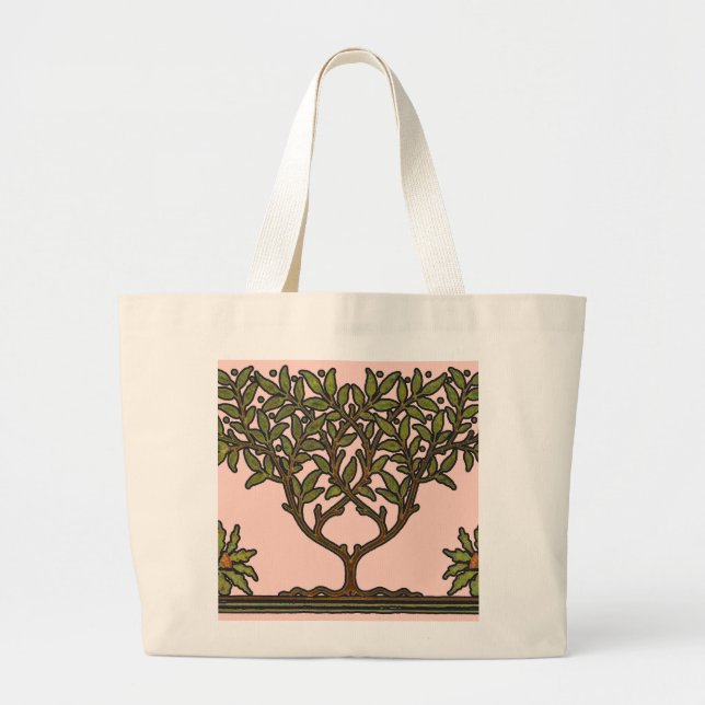 Grand Tote Bag William Morris Tree Frieze Fond d'écran floral (Devant)
